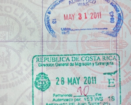 costa rica passport stamp