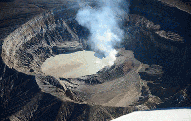 Poas Volcano from above